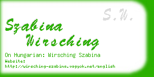 szabina wirsching business card